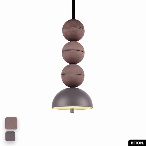 Lampe de suspension en béton - BOSFOR CONCRETE  LILAS - SPARROW  3 BALLES  LED 14W