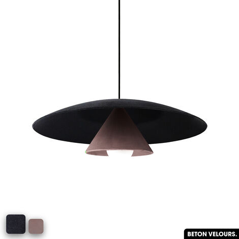 Lampe de suspension en béton velours - OLEMI VELVET CONCRETE  ANTHRACITE - LILAS
