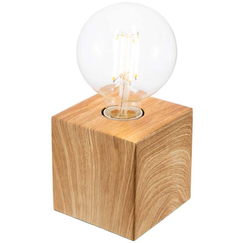 Lampe de table 1 feuille. LEONIE couleur chêne clair pour 1xE27, max.42W 10cmx10cm, H: 10cm ON / OFF tactile Lampe de table 1 feuille. LEONIE couleur chêne clair pour 1xE27, max.42W 10cmx10cm, H: 10cm ON / OFF tactile