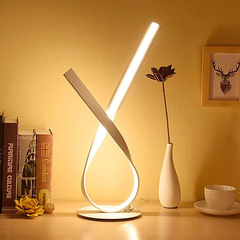 Stoex – Lampe de chevet 12W LED avec variateur – Hauteur 48cm – Température de couleur 3200K – Économie d'énergie intégrée