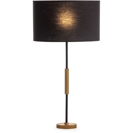 Lampe de Table 12x12x60 Métal Doré/Noir/ Sans Abat-Jour