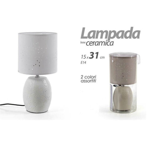 Lampe De Table 15x31cm E14 Base Céramique 2 Couleurs 806032