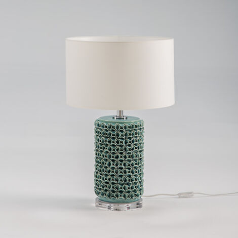 Lampe de Table 17x17x45 Vert Céramique Sans Écran