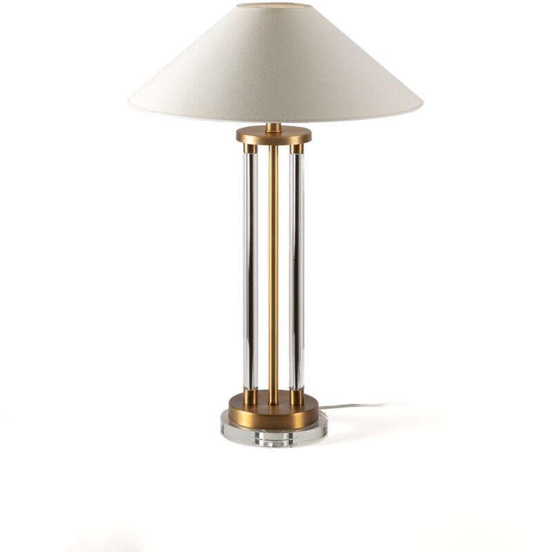 Fijalo - Lampe de Table 18x18x64 Verre/Métal doré sans abat-jour