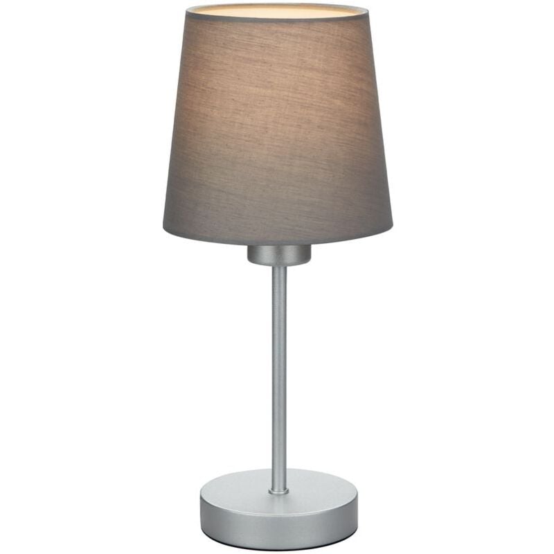 Briloner - Lampe de table leuchten noa, 10 w, IP20, gris-argent, métal-tissu, excl. 1x E14, ø 10 cm