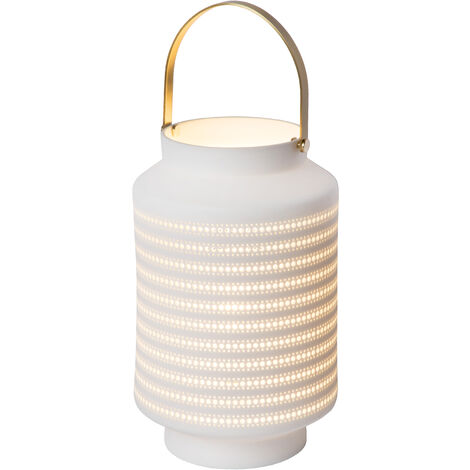 Table à poser Lucide Jamila blanc Ø15,5cm E14 - Blanc