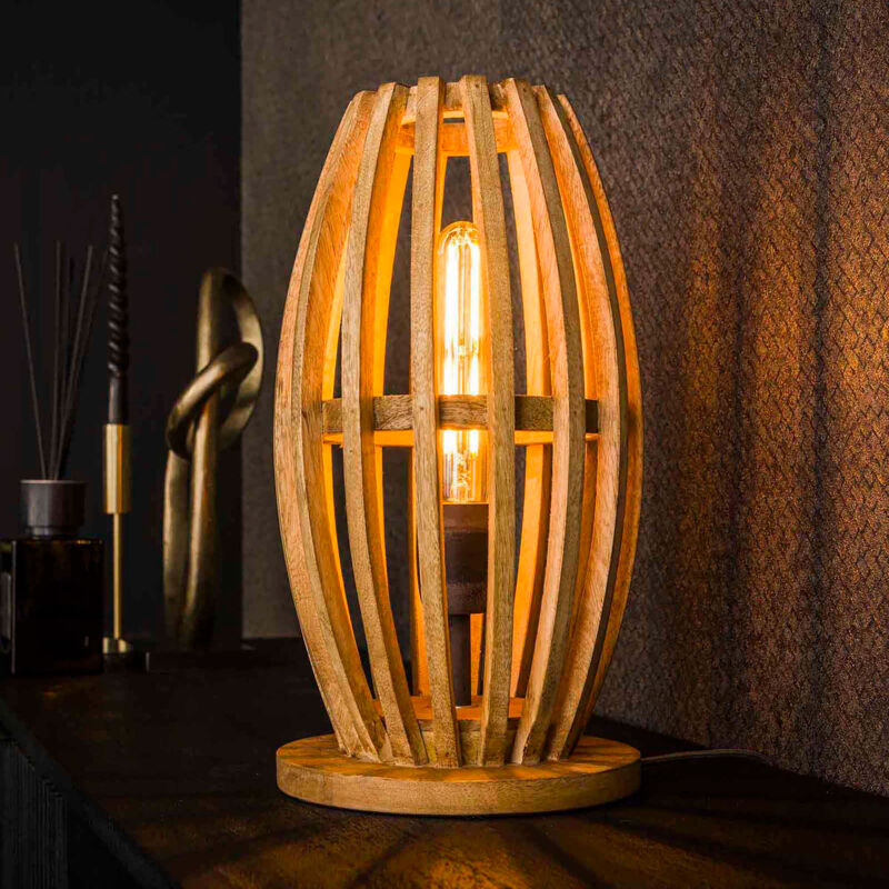M&s - Lampe de table 20x20x38 cm en manguier massif naturel - amp M&s - Lampe de table 20x20x38 cm en manguier massif naturel - amp