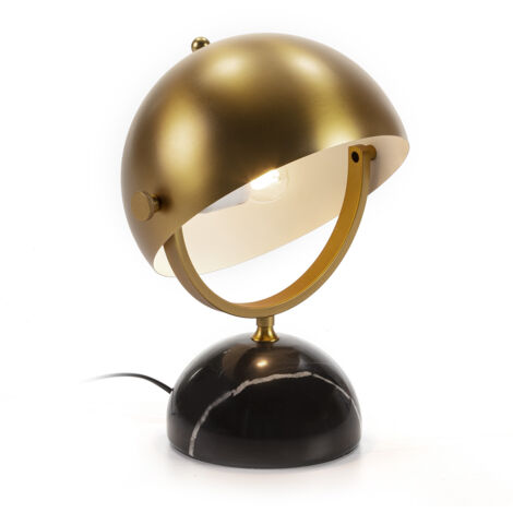 Lampe de Table 28x28x38 Marbre noir/Métal doré