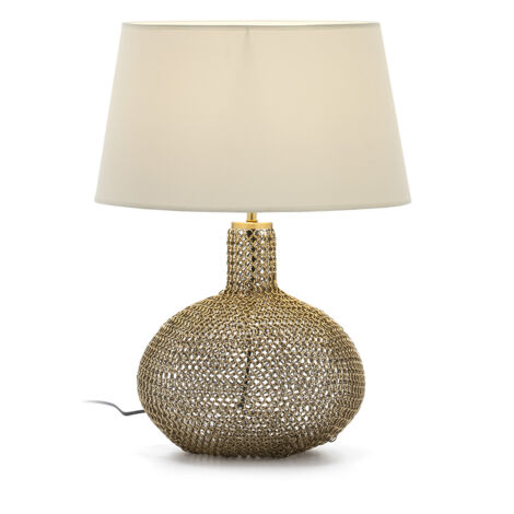 Lampe de Table 29x29x36 Cristal/Métal doré/Sans paravent