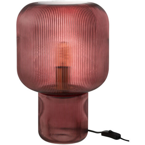 Lampe de table 29x29x42 cm en verre rouge