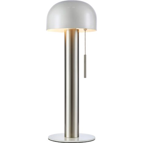 Lampe de table 2xg9 18w max nickel satine et blanc avec interrupteur retro - markslojd - costa 88854866 88854866 88854866 88854866