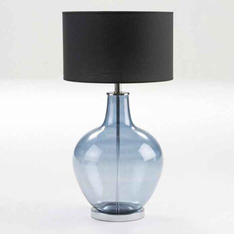 Lampe de Table 34x34x57 Verre Bleu Sans Écran