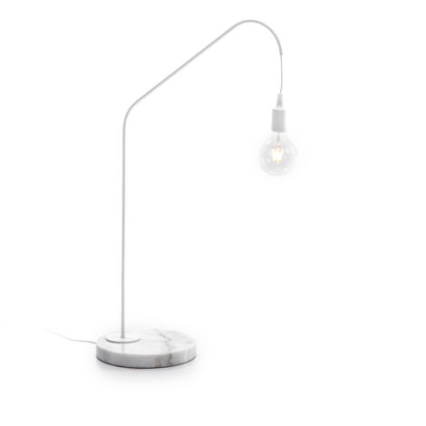 Lampe de Table 35x25x58 Marbre Blanc/Métal Blanc