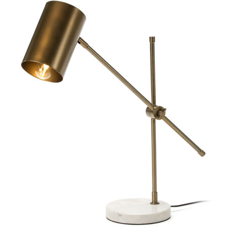 Lampe de Table 66x16x75 Marbre blanc/Métal doré