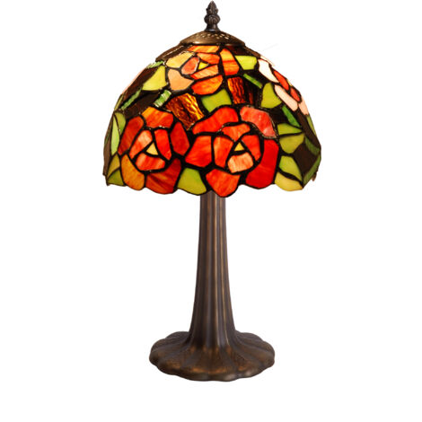 Lampe de table à base de forme avec abat-jour Tiffany diamètre 20 cm Série New York