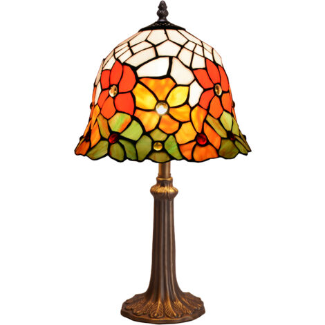 Lampe de table à base de forme avec abat-jour Tiffany diamètre 30 cm Série Bell