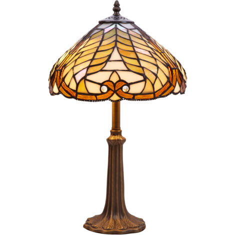 Lampe de table à base de forme avec abat-jour Tiffany diamètre 30 cm Série Dalí