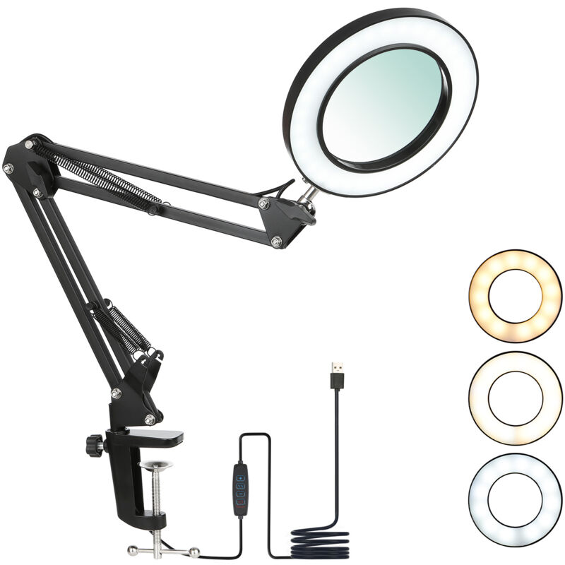 Kkmoon - Lampe de table à clip loupe Tomshine 8x (petite taille)