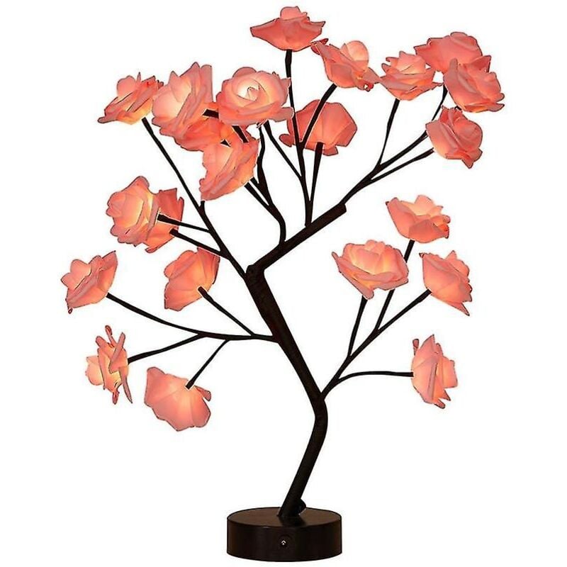 Lampe de table à led à piles usb Guirlande lumineuse à fleurs Décoration de la Saint-Valentin