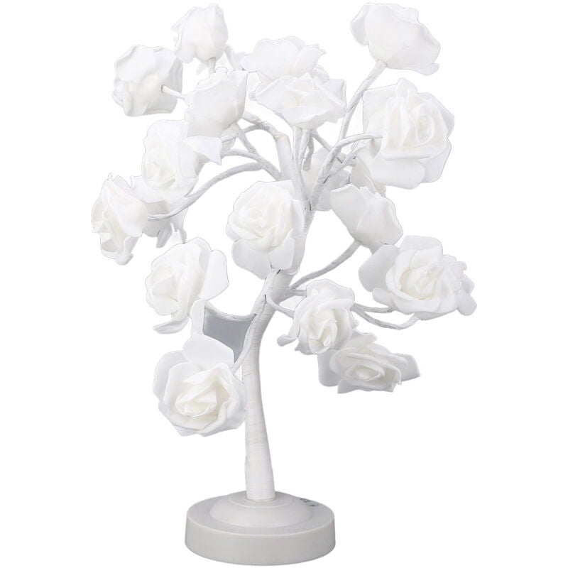 Lampe de table à led pour arbre de Saint-Valentin, télécommande, changement de couleur, fleur de rose artificielle, lampe pour arbre de décoration de