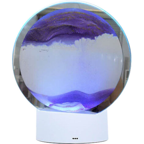 Lampe de table à peinture de sable - Art décoratif avec lumière LED dimmable, 7 modes, matériaux premium, rotation 360°, dimensions 20x16x10cm, 500g, voltage ≤36V, inclue USB, couleur disponible: bleu