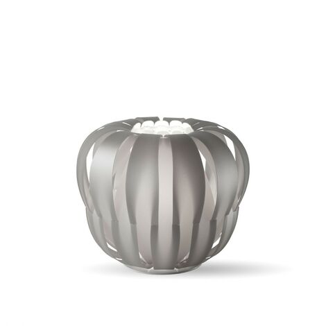 Lampe de Table Argentée en Métal Blanc Cm. 19 x 17h