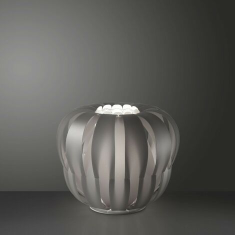 Lampe de Table Argentée en Métal Blanc Cm. 29x23h