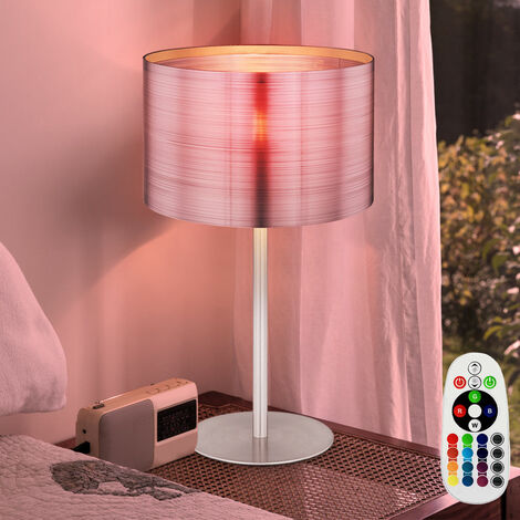 Depuley Lampe de table moderne en or rose pour salon, petite lampe de bureau  en métal à base évidée avec abat-jour en tissu, lampes de chevet 5 W pour  chambre/bureau/côté (ampoule E26