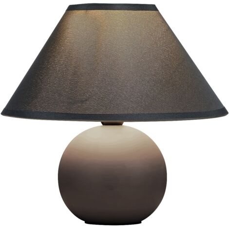 Lampe de table Ariel grise abat-jour textile E14 Rabalux