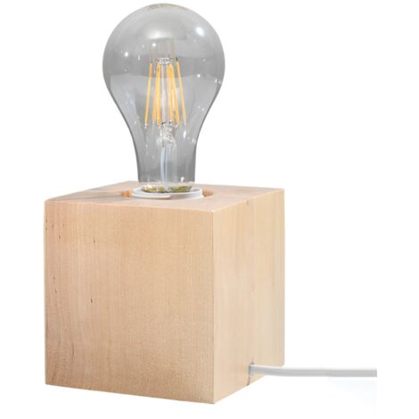 Lampe de table ARIZ bois clair E27 60W Sollux