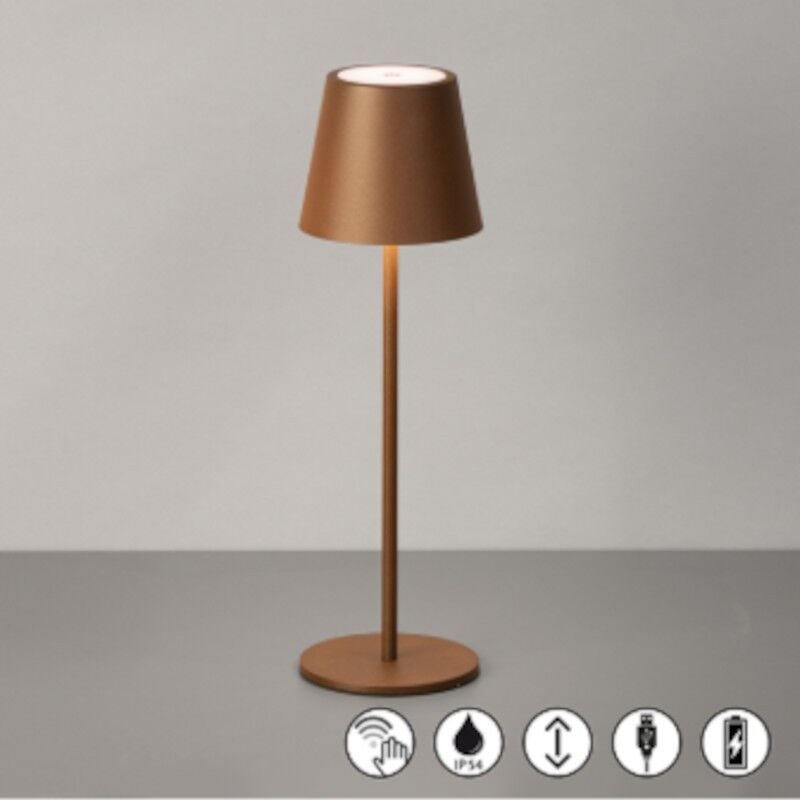 Fischer&honsel - Lampe de table autonome rechargeable rouille Viletto