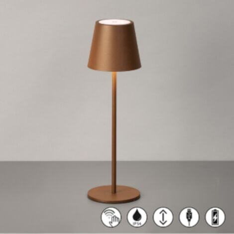 Lampe de table autonome rechargeable rouille - Fischer & Honsel - Viletto