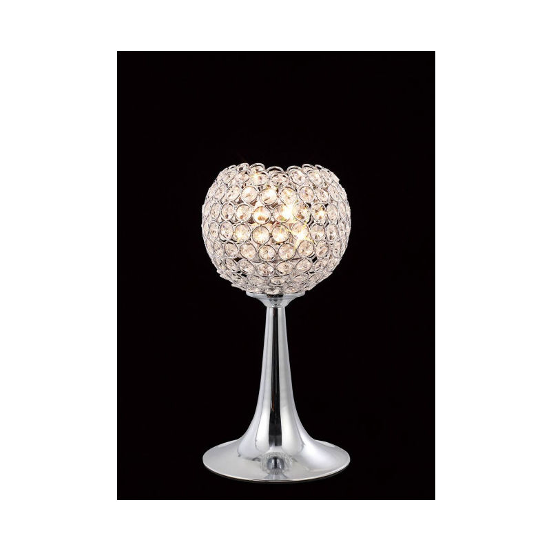 Lampe de Table Ava 2 Ampoules chrome poli/cristal - Chrome