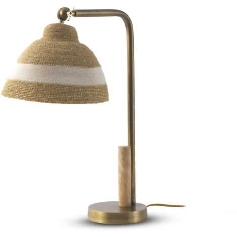 Lampe de table avec abat-jour en fibre naturelle tressée