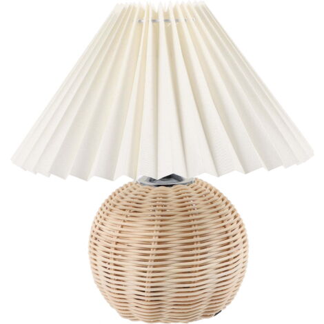 Lampe de table avec abat-jour plissé, en forme de cône - lumière chaude