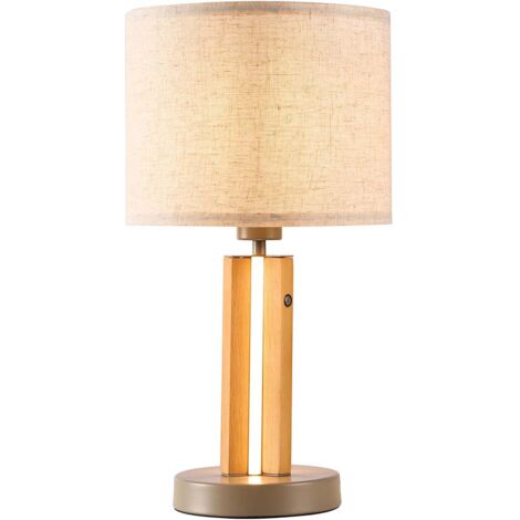 Lampe de table avec abat-jour rond marron 1x E27