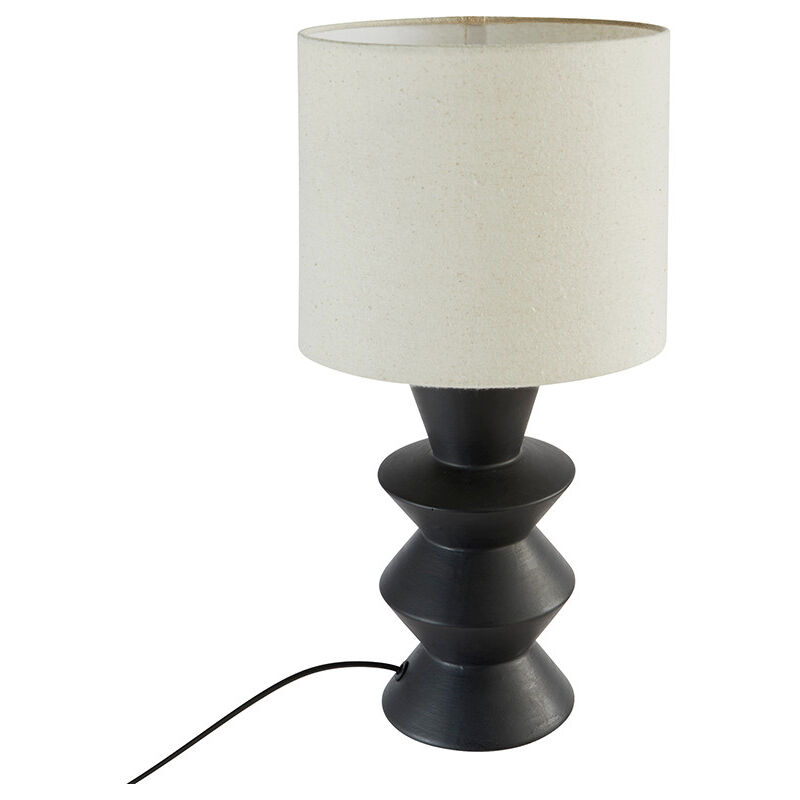 Atmosphera - Lampe à poser Yulia 40 cm céramique noir