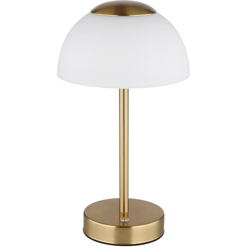 Globo - Lampe de table avec variateur tactile led Lampe de chevet accu Lampe de salon, métal nickel mat verre opalin, 2,5W 150lm blanc chaud-blanc