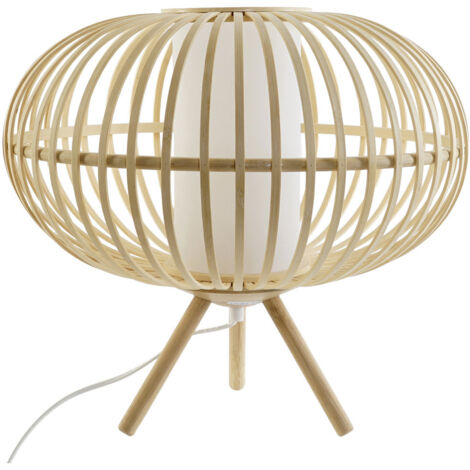 Lampe De Table Bambou Bois 40X40X36 Naturel