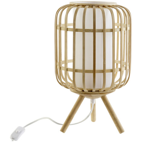 Lampe De Table Bambou Polyester 22X22X37 Naturel