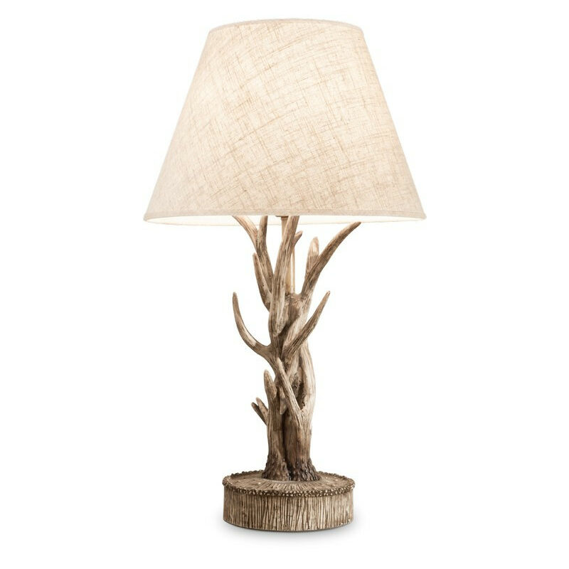 Ideal Lux Chalet - 1 lampe de table en bois clair marron avec abat-jour, E27
