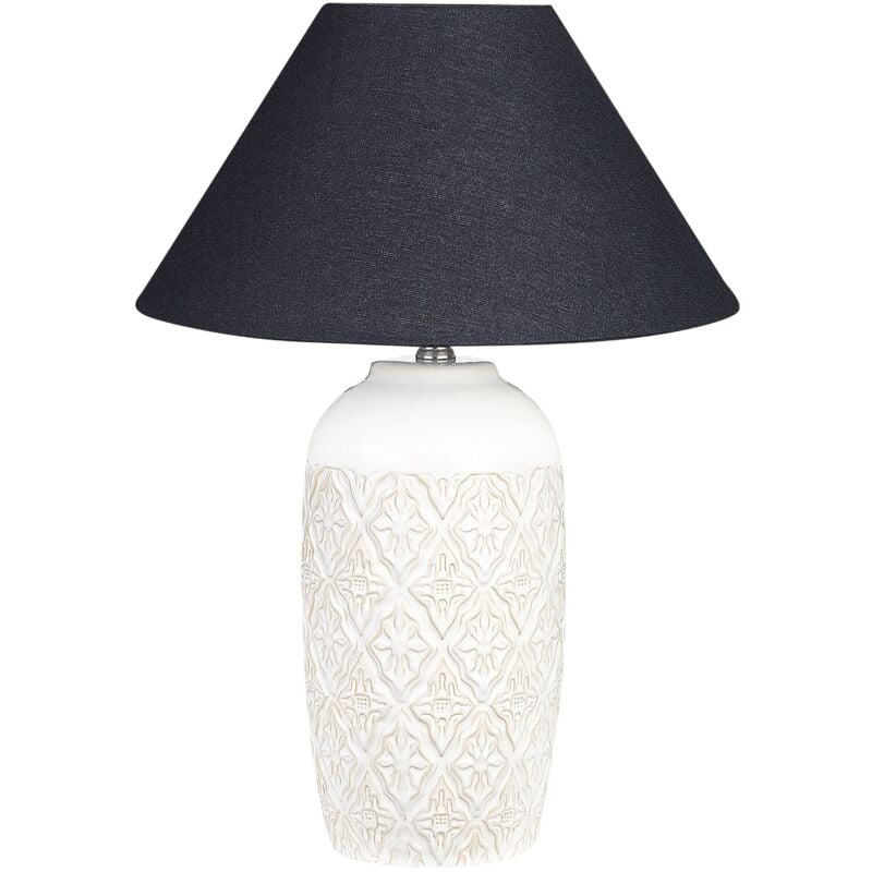 Beliani - Lampe de Table Beige en Céramique 56 cm Abat-Jour en Cône Eclairage Ambiant Telire