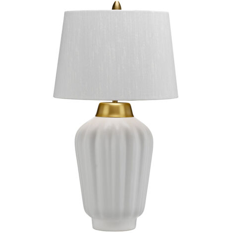 Lampe de table Bexley céramique blanche laiton E27