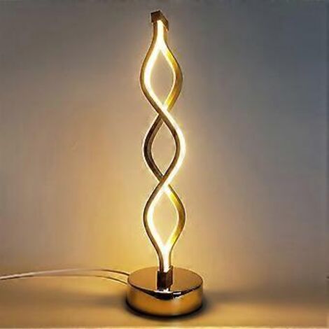 Lampe de table blanche à économie d'énergie, commande tactile non polarisée, design aérodynamique, ampoule LED 12 W incluse, idéale pour le salon et la chambre.