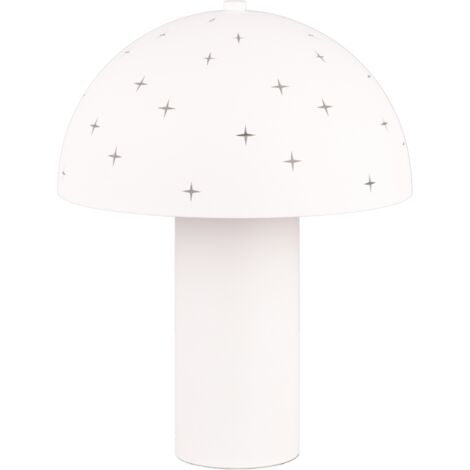 Lampe de table blanche champignon effet étoiles E14 RL