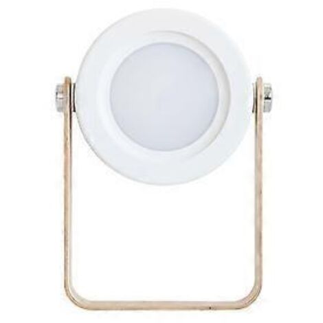 Lampe de table blanche, veilleuse télescopique pliable et portable, lampe de lecture LED avec poignée en bois, 3 niveaux de luminosité, luminosité réglable, chargement USB