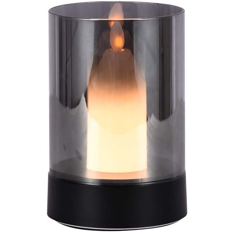 V-tac - Lampe de table rechargeable - IP20 - Noir+verre fumé - 2W - 110 Lumens - 3000K