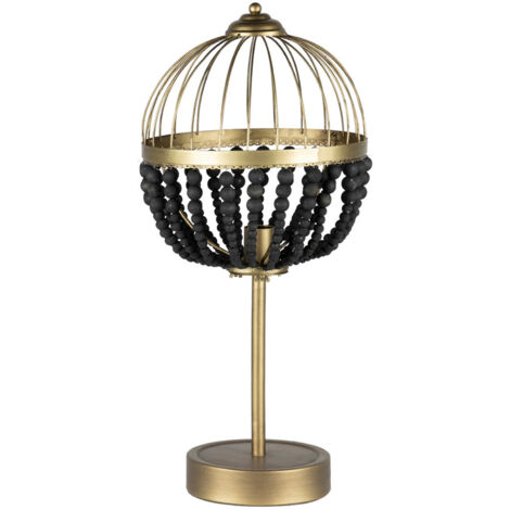 Lampe de table Boules Métal Bois 32X32X70 Cm
