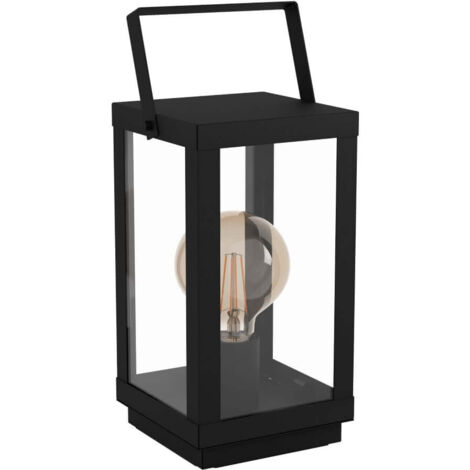 Lampe de table Bradford 1 Noir Clear L: 16.5 B: 15 h: 37cm avec interrupteur de câble