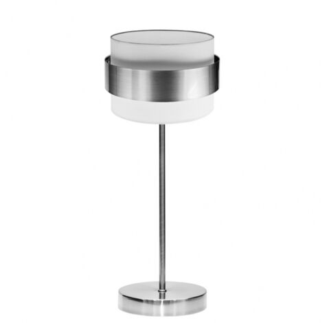 Lampe de table Bremen Chrome/Blanc-Argent 1xE14 (39x16x16cm)